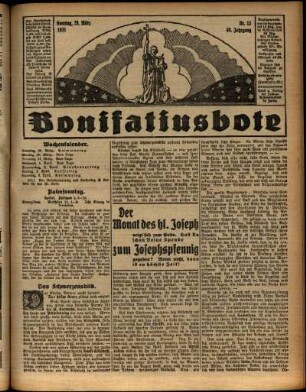 Erste Ausgabe vom Sonntag, den 29. März 1931.