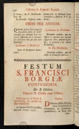 232-247, Festum S. Francisci Borgiae Confessoris