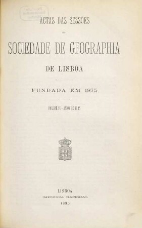 Actas das sessões da Sociedade de Geografia de Lisboa. 4. 1884