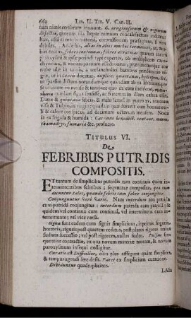 Titulus VI. De Febribus Putridis Compositis