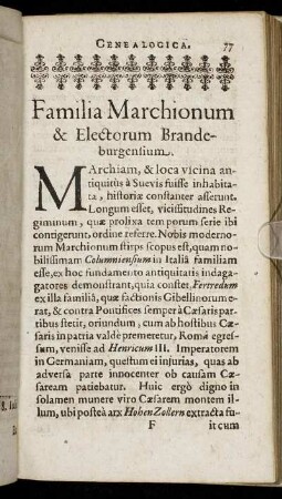 Familia Marchionum & Electorum Brandeburgensium