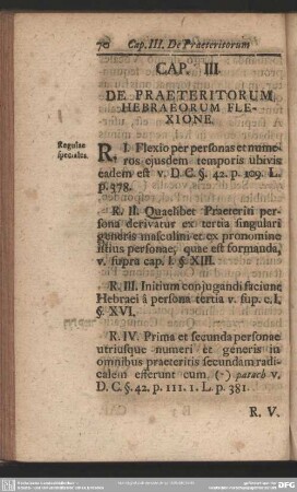 Cap. III, De Praeteritorum Hebraeorum Flexione