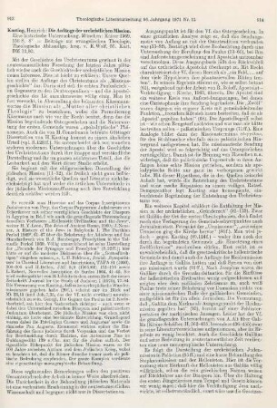 913-915 [Rezension] Kasting, Heinrich, Die Anfänge der urchristlichen Mission