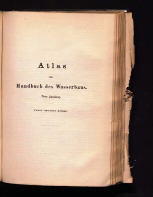 Atlas zum Handbuch des Wasserbaus.