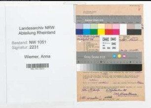 Entnazifizierung Anna Wiemer , geb. 18.05.1893 ()