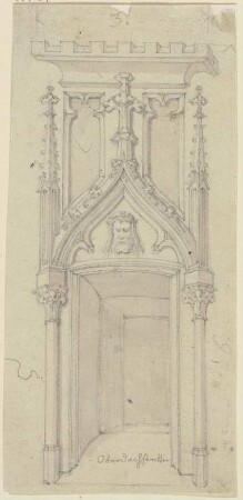 Gotisches Portal in Oberdachstetten (?) mit dem dornengkrönten Christus im Tympanon
