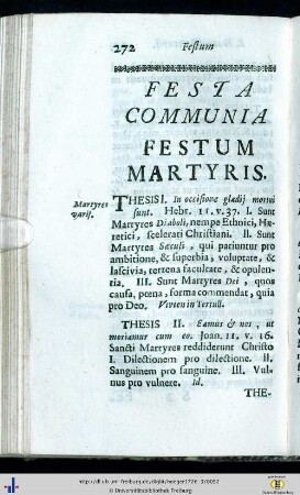 Festum Martyris.