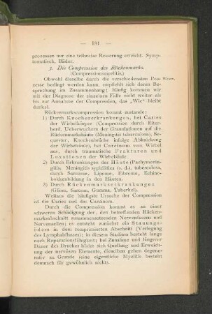 3. Die Compression des Rückenmarks.
