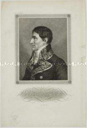 Brustbildnis des Lucien Bonaparte im Profil - Illustration aus Meyers Konversationslexikon