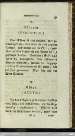 16. Essenzen. (Essentiae.)