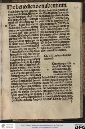 Capitulum VIII de benedictione nubentium.