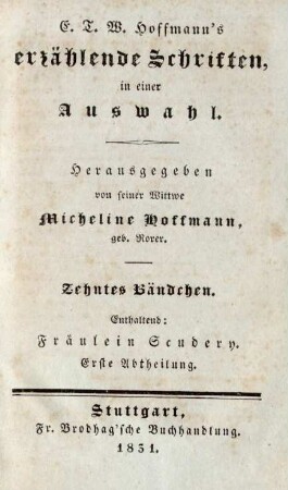 Bändchen 10: Fräulein Scudery