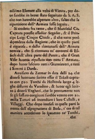 Giornale ... Dal Campo Cesareo ..., 17. ... a Suipalanch in data delli 23. Settembre 1686