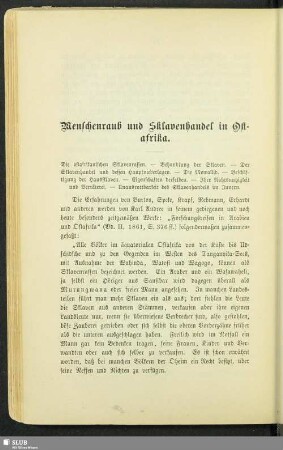 Menschenraub und Sklavenhandel in Ostafrika