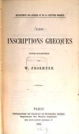 Les Inscriptions grecques