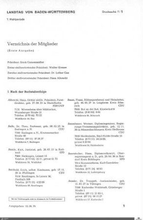 Drucksachen 1-300: Anträge, Anfragen, Gesetzentwürfe