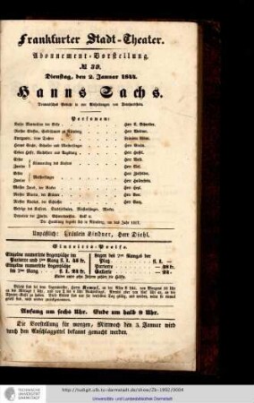 Abonnement-Vorstellungen des Jahres 1844