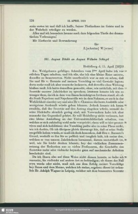 August Böckh an August Wilhelm von Schlegel, Heidelberg, 15.-24.04.1810