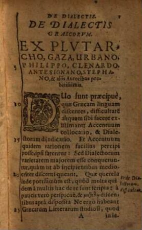 Tractatus de dialectis Graecorum principalibus : quae sunt in parte lexeōs