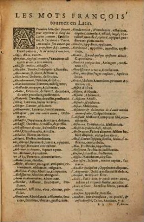 Les mots françois selon l'ordre des lettres ...