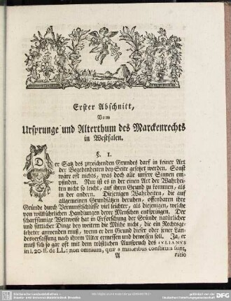 Erster Abschnitt, Vom Ursprunge und Alterthum des Marckenrechts in Westfalen