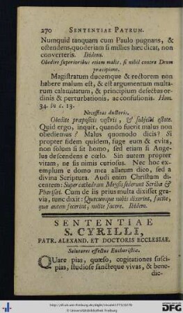 Sententiae S. Cyrilli.