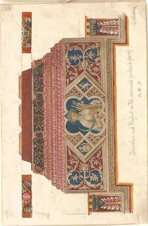 Walther, Conradin; u. a. Deutschland; Italien; Sammlung Conradin Walther: Band IV, Nr. 302 - 343 (fol. 269 - 313) - Dekoration u. Plafond im Comunale in Siena (Details)
