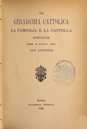 La gerarchia cattolica. 1893
