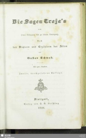 2: Die Sagen Troja's : von seiner Erbauung bis zu seinem Untergang; Nach den Dichtern und Erzählern der Alten; Mit zwei Kupfern