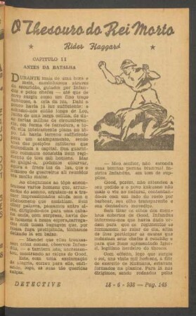 O thesouro do rei morto : [Romance. Continuação]. (Continúa no proximo numero)