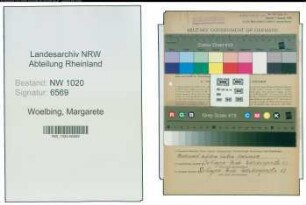 Entnazifizierung Margarete Woelbing , geb. 20.11.1899 (Einkaeuferin)
