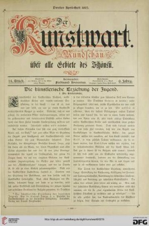 Die Künstlerische Erziehung der Jugend, [1]: die Kinderstube