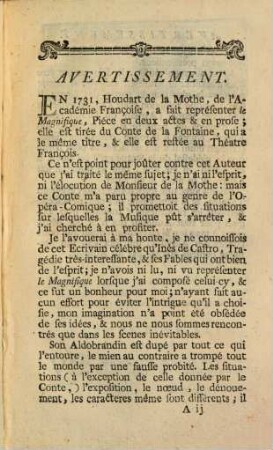 Le Magnifique : Comédie En Trois Actes, En Prose Et En Vers, Mise En Musique, Terminée par un Divertissement