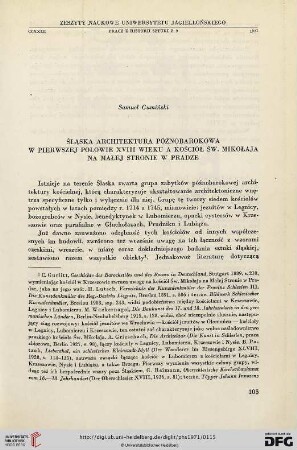 9: Śląska architektura późnobarokowa w pierwszej połowie XVIII wieku a kóscioł Św. Mikołaja na Małej Stronie w Pradze