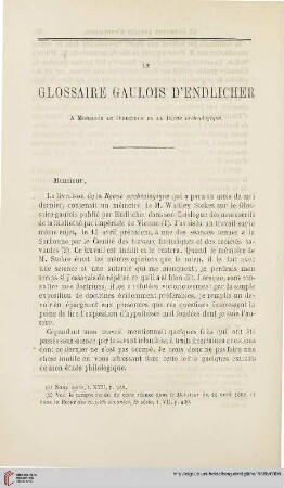 N.S. 18.1868: Le glossaire gaulois d'Endlicher : à monsieur le directeur de la Revue archéologique