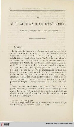 N.S. 18.1868: Le glossaire gaulois d'Endlicher : à monsieur le directeur de la Revue archéologique