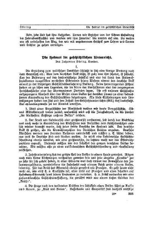Die Heimat im geschichtlichen Unterricht