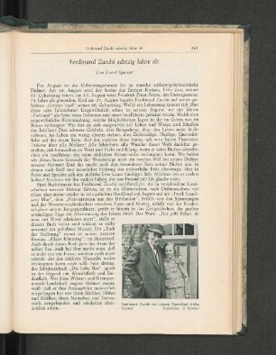 Ferdinand Zacchi achtzig Jahre alt.