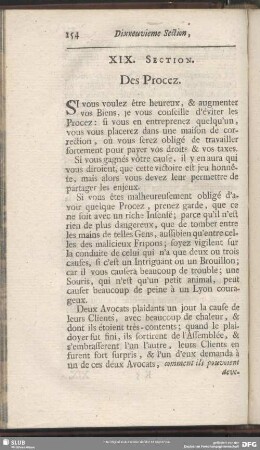 XIX. Section. Des Procez