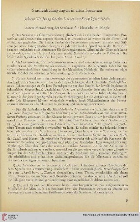 11: Studienbedingungen in alten Sprachen