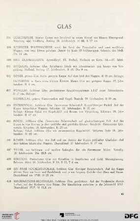 Glas (Nr. 398 - 411b)