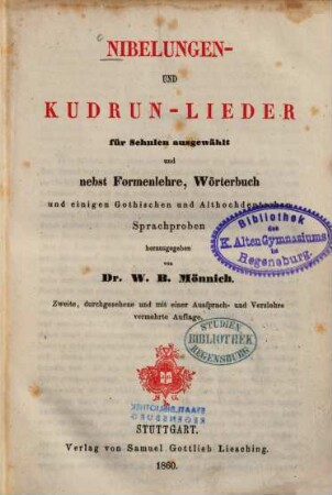 Nibelungen- und Kudrun-Lieder