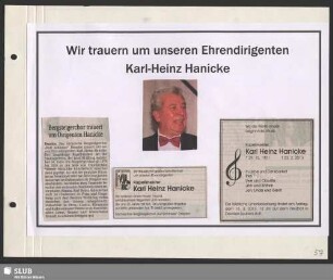 Wir trauern um unseren Ehrendirigenten Karl-Heinz Hanicke