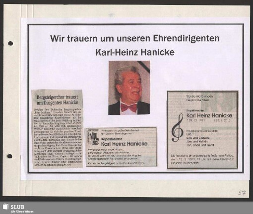 Wir trauern um unseren Ehrendirigenten Karl-Heinz Hanicke
