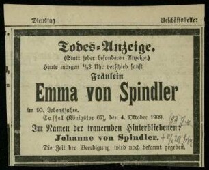 Spindler, Emma von
