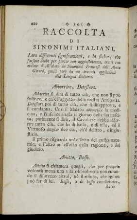 Raccolta Di Sinonimi Italiani, [...]