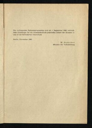 Die vorliegenden Rahmenprogramme ...