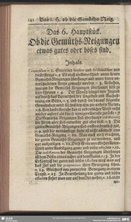 Das 6. Hauptstück. Ob die Gemüths-Neigungen etwas gutes oder böses sind
