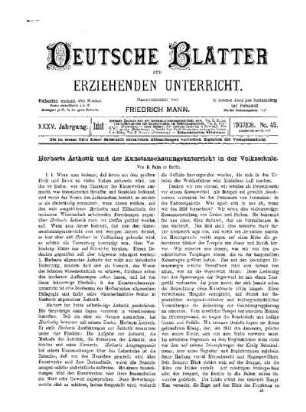 Herbarts Ästhetik und der Kunstanschauungsunterricht in der Volksschule