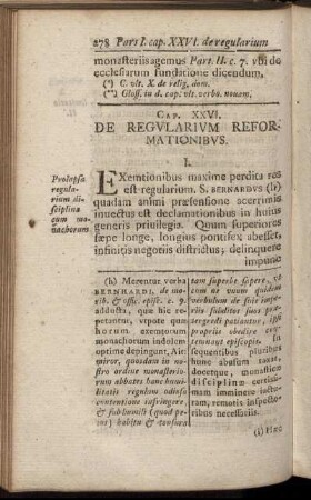 Cap. XXVI. De Regularium Reformationibus. - Cap. XXIX. De Privilegiis Clericorum.